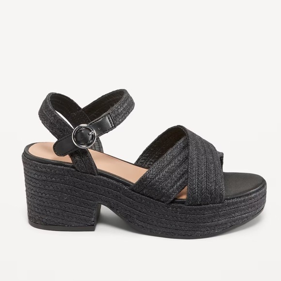 Old Navy Espadrille Cross Strap Platform Sandals - Picture 1 of 9